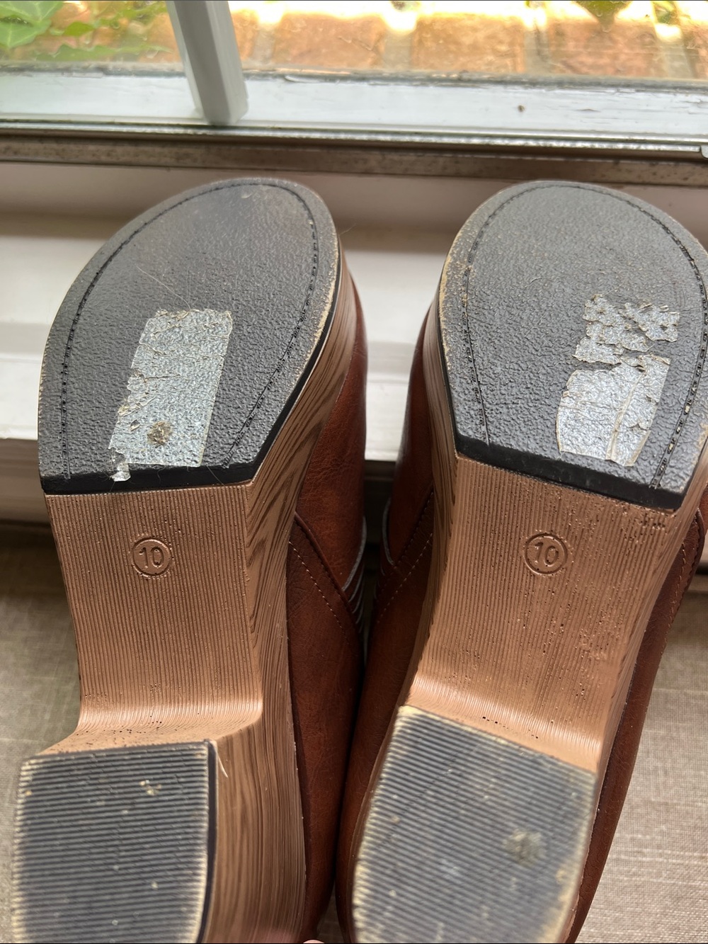 Pierre Dumas Brown Leather Platform Clog Mules - Picture 6 of 6